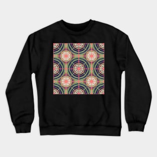 Upbeat Grandma Rug Remix | Green, Pink, Blue and Purple | Geometric Pattern Crewneck Sweatshirt